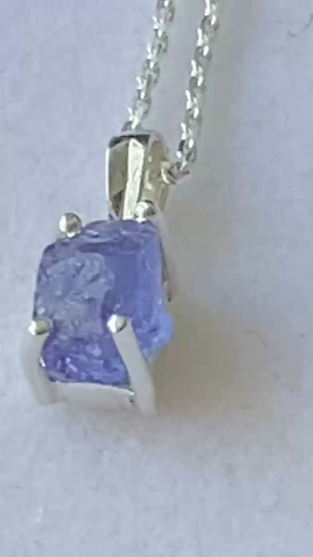 Blue Tanzanite Pendant Raw Crystal from Tanzania 1.26 cts
