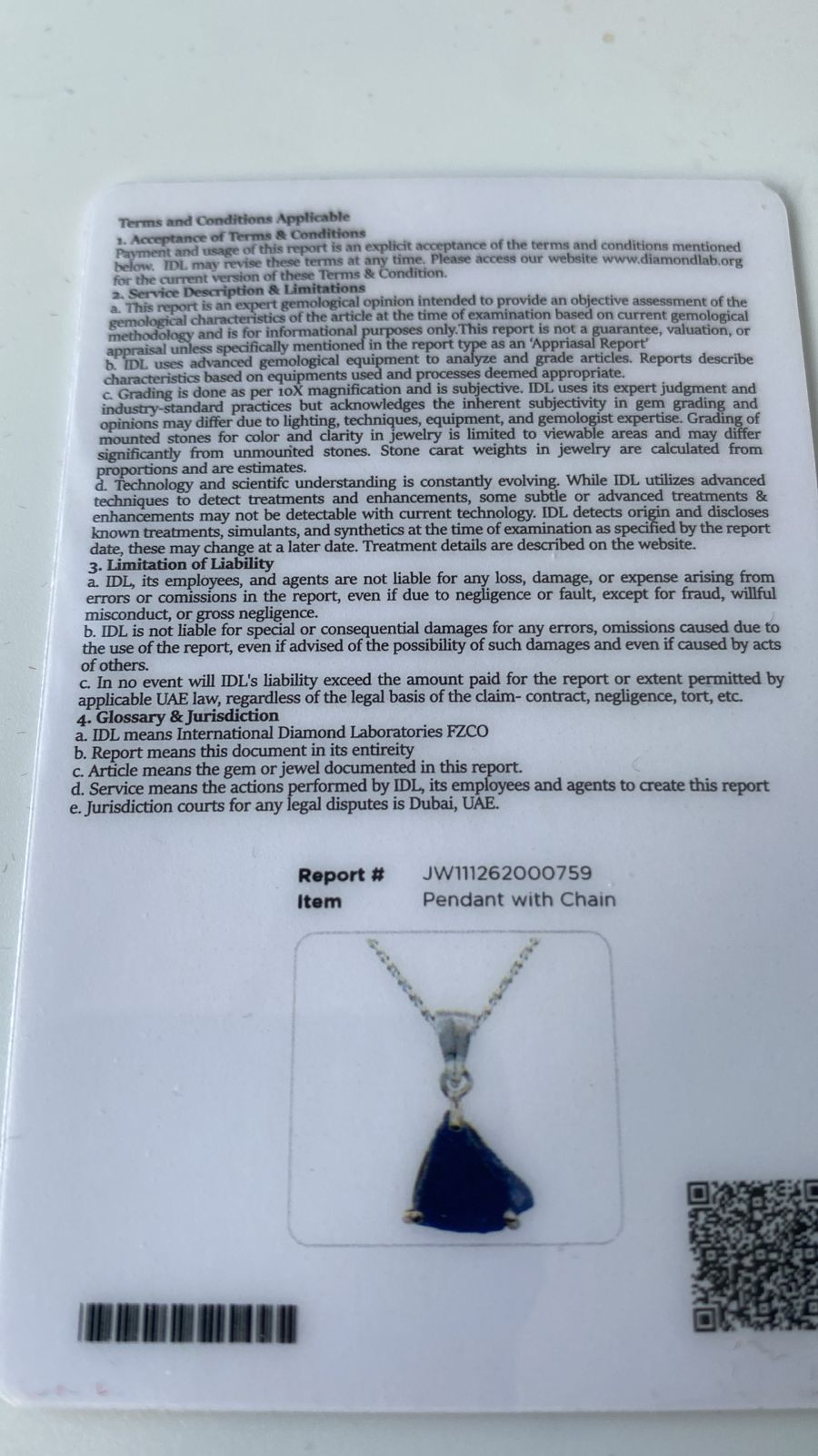 Tanzanite Pendant 2.67 cts