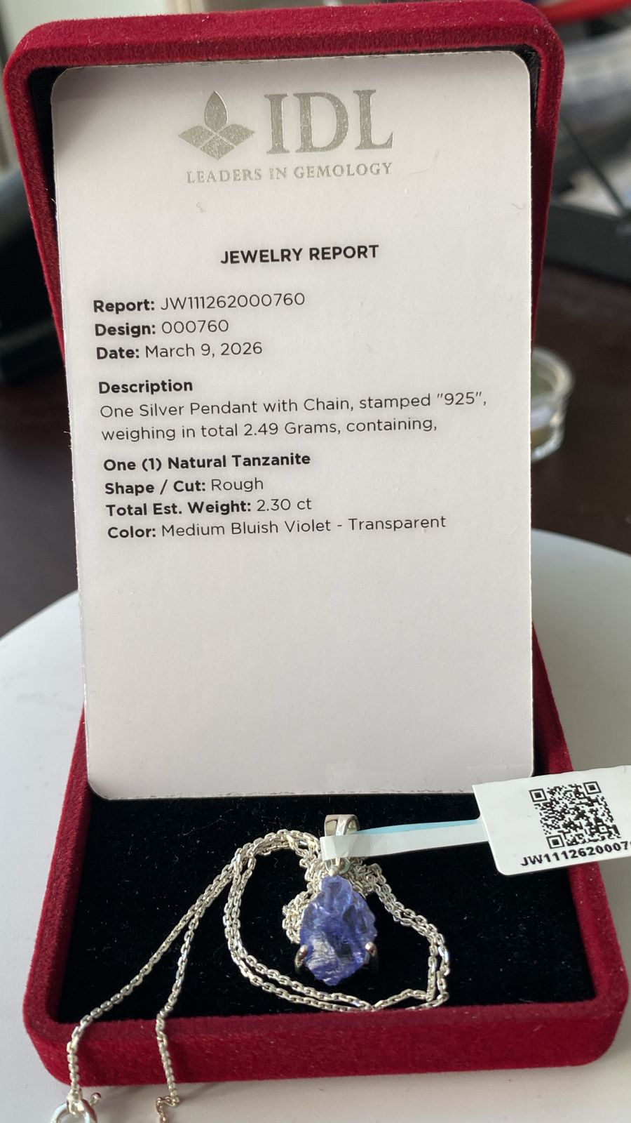 Tanzanite Pendant 2.30 cts