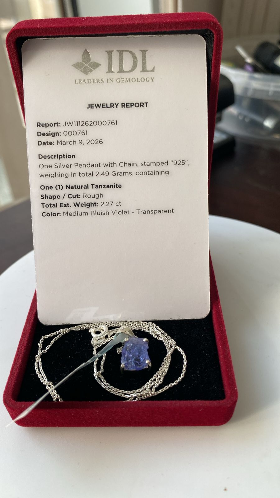 Tanzanite Pendant 2.27 cts