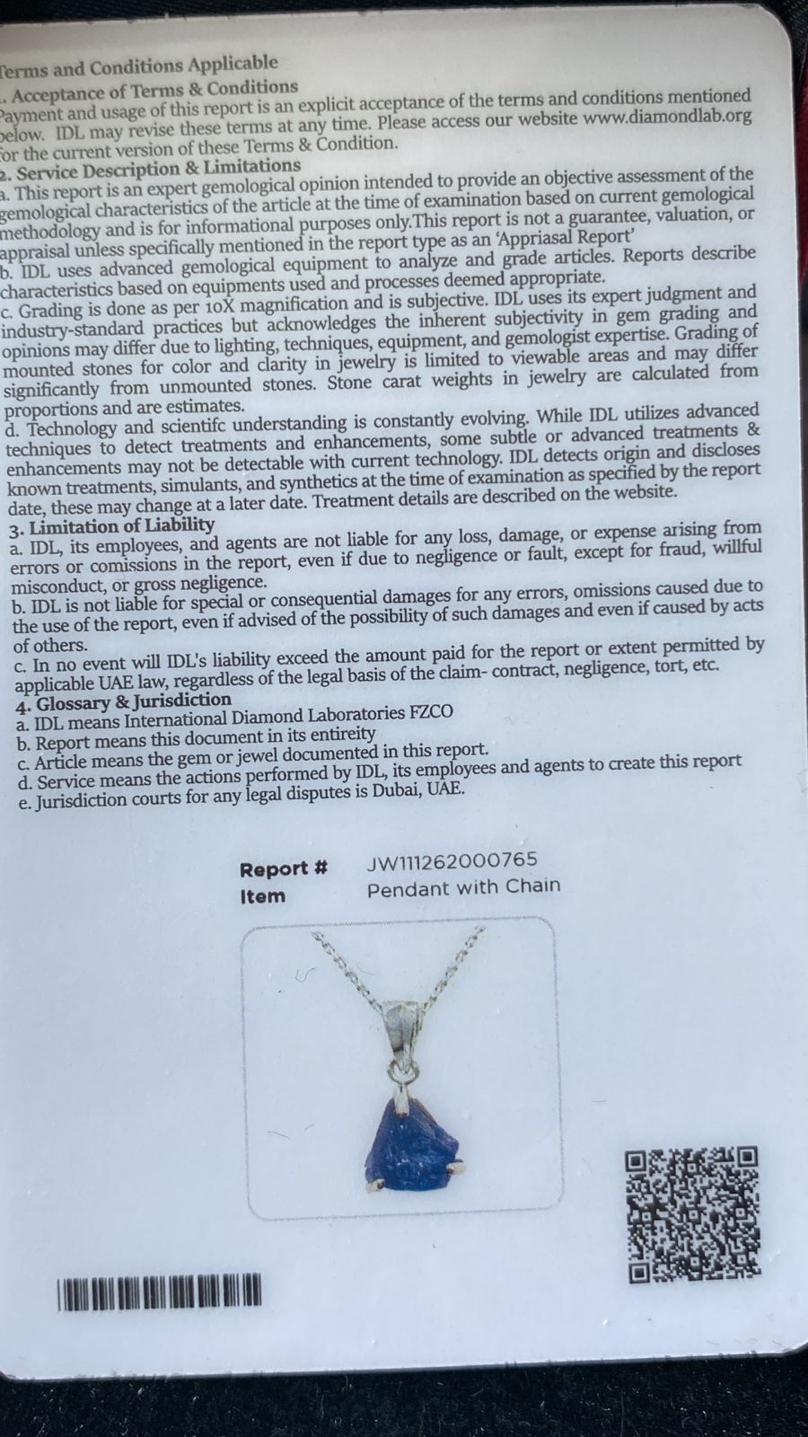Tanzanite Pendant 3.20 cts