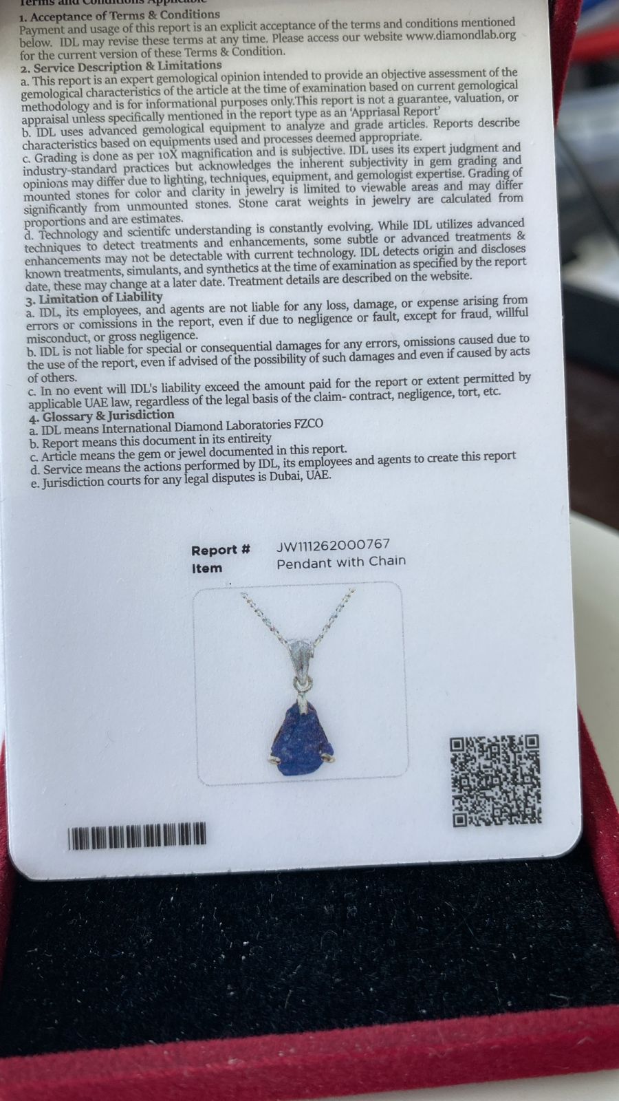 Tanzanite Pendant 1.97 cts