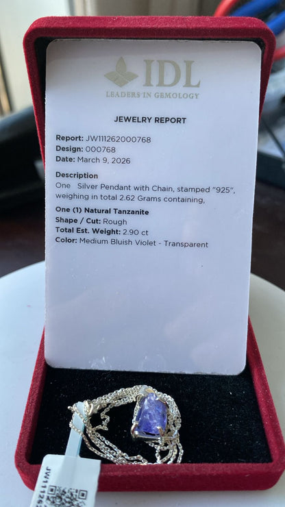 Tanzanite Pendant 2.90 cts