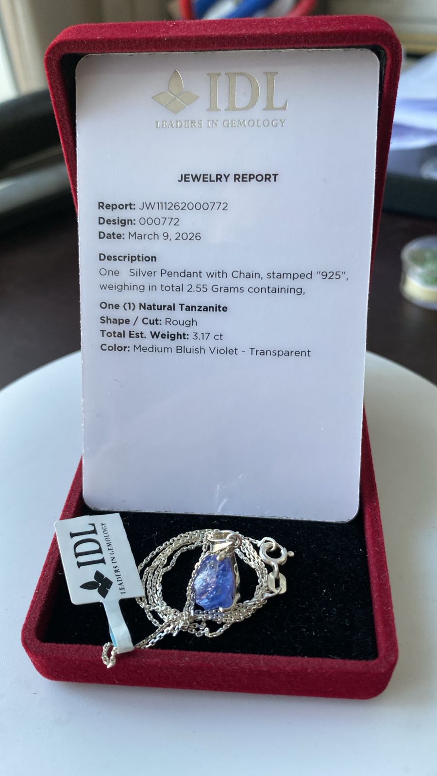 Tanzanite Pendant 3.17 cts