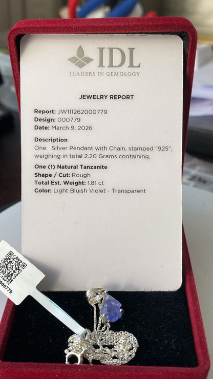 Tanzanite Pendant 1.81 cts