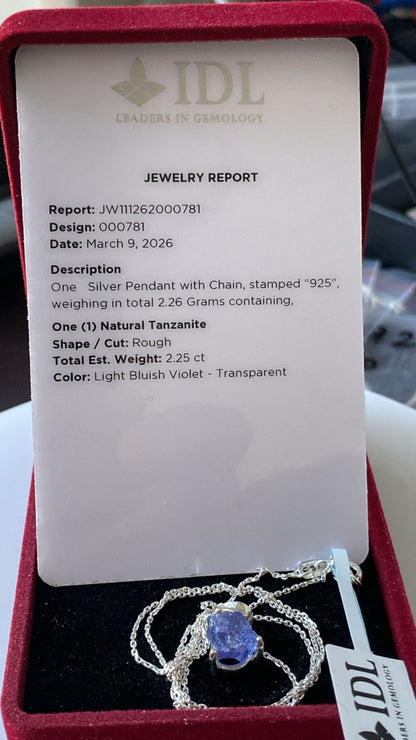 Tanzanite Pendant 2.25 cts