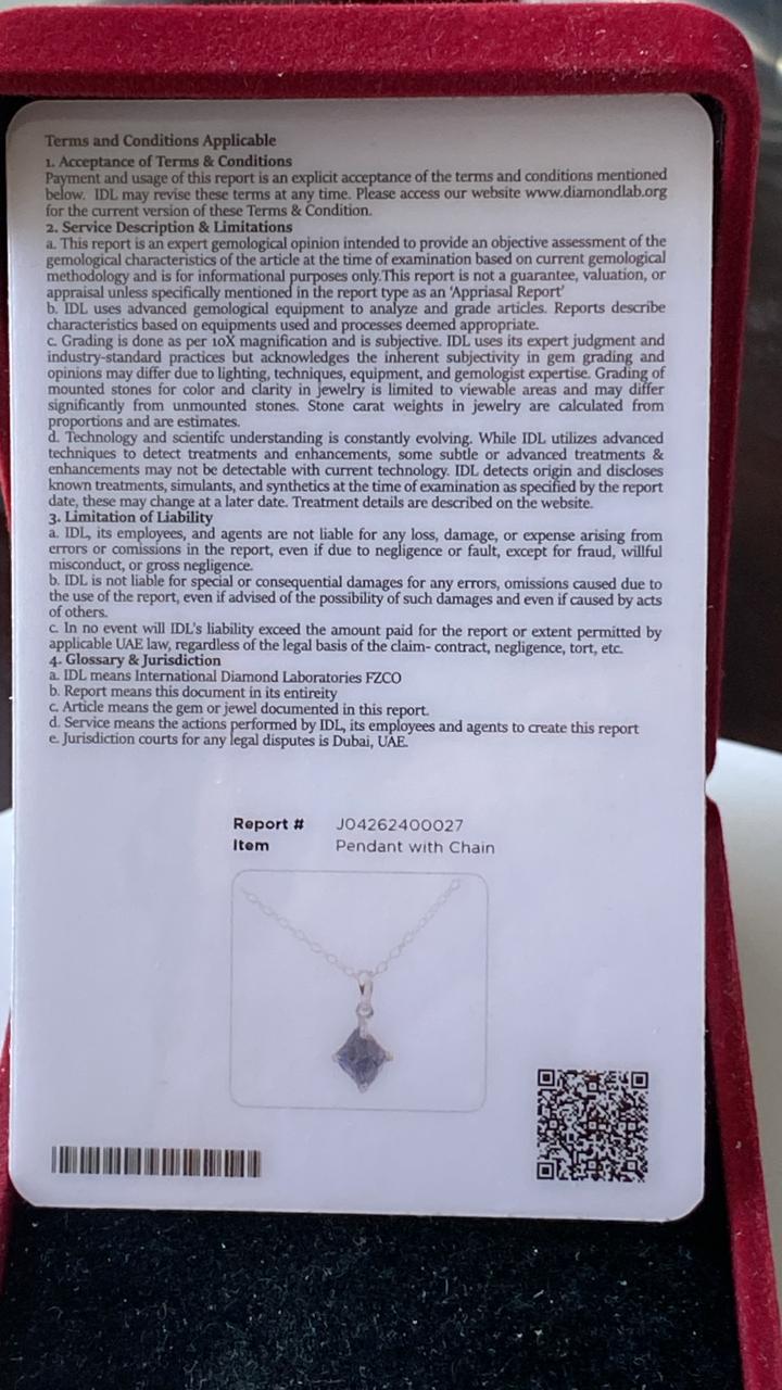 Tanzanite Pendant 0.75 cts