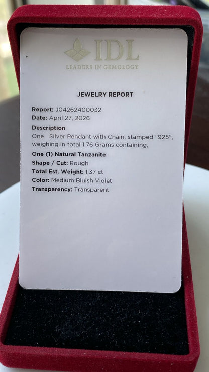 Tanzanite Pendant 1.37 cts