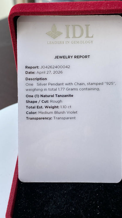 Tanzanite Pendant 1.10 cts