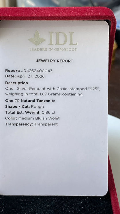Tanzanite Pendant 0.86 cts