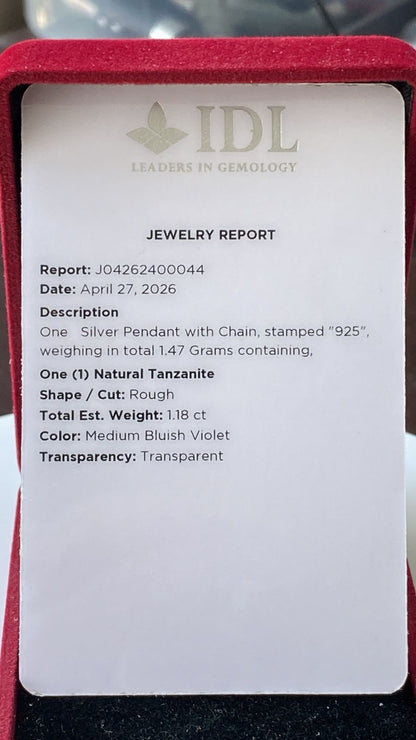 Tanzanite Pendant 1.18 cts