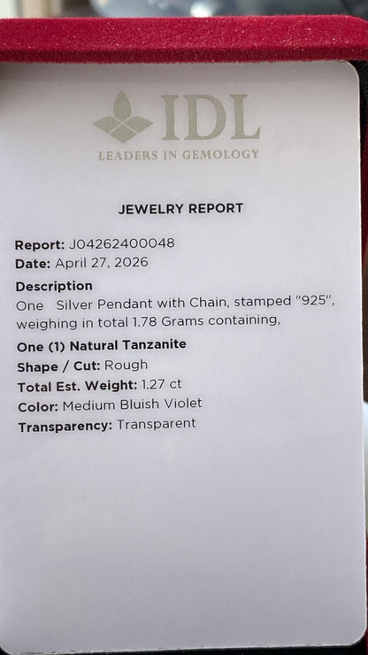 Tanzanite Pendant 1.27 cts