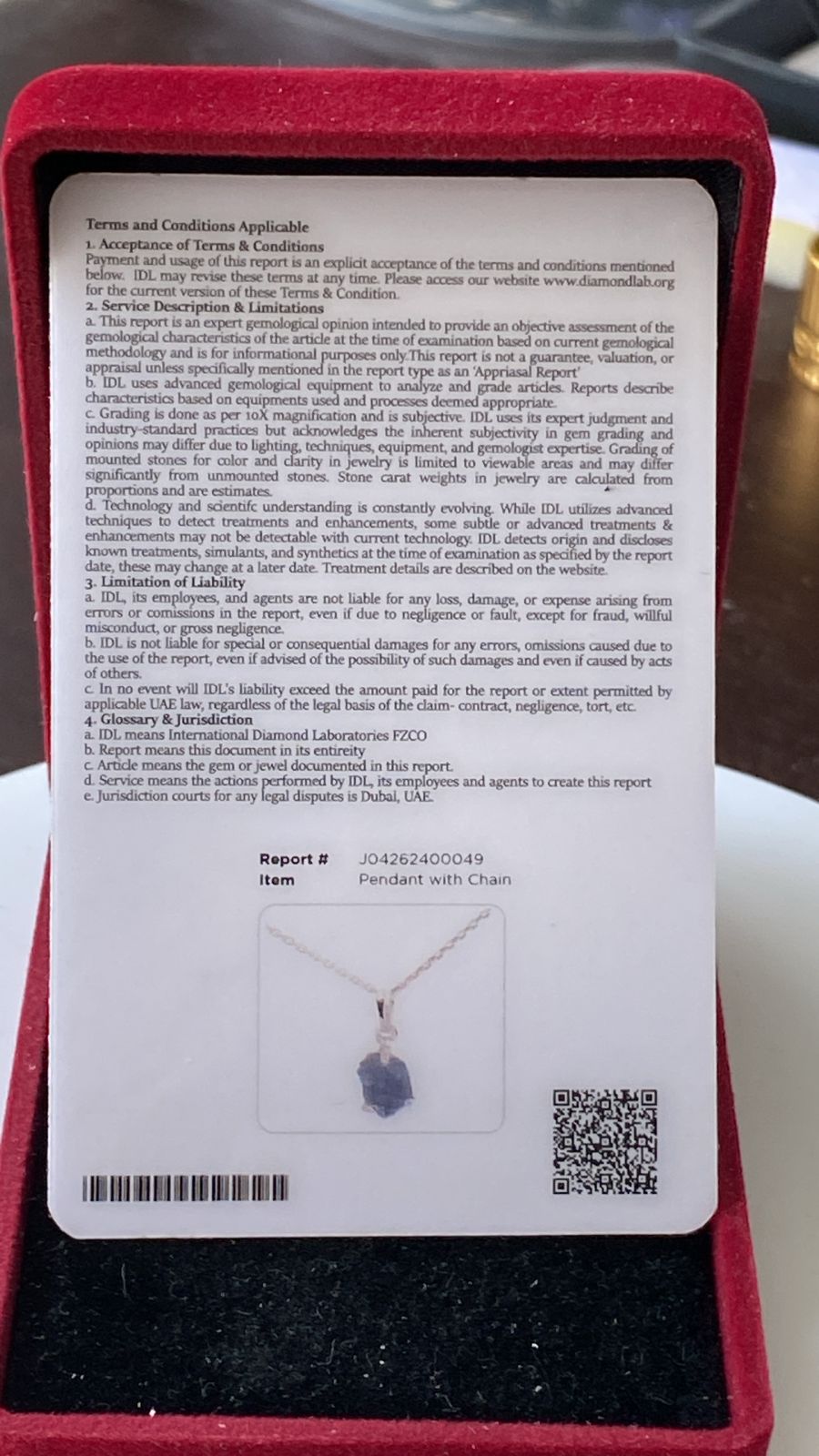 Tanzanite Pendant 0.83 cts