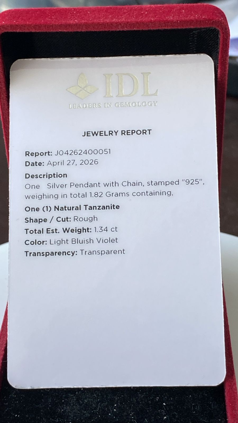 Tanzanite Pendant 1.34 cts