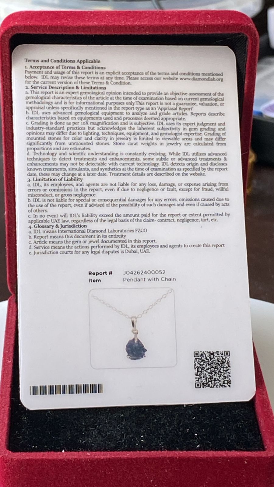 Tanzanite Pendant 1.48 cts