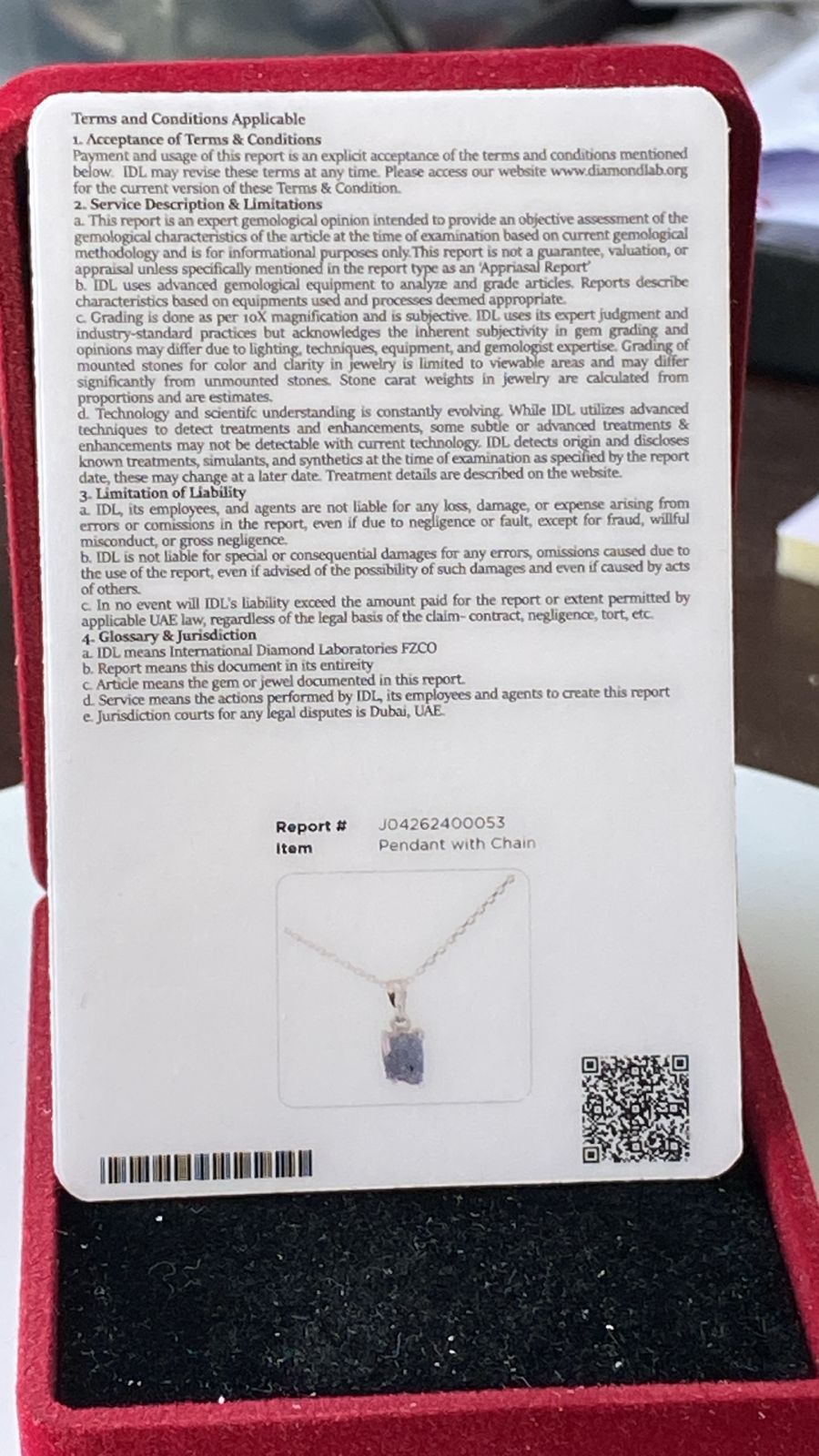Tanzanite Pendant 1.26 cts