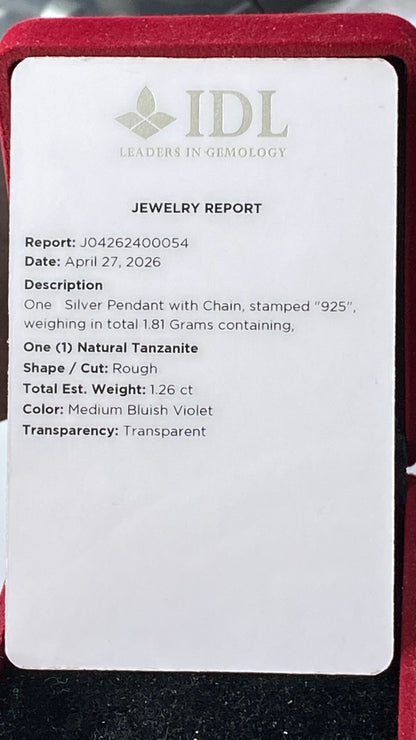 Tanzanite Pendant 1.26 cts