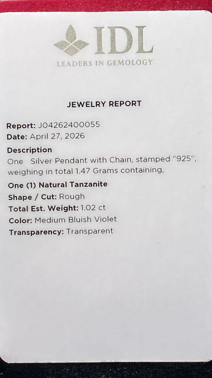 Tanzanite Pendant 1.02 cts