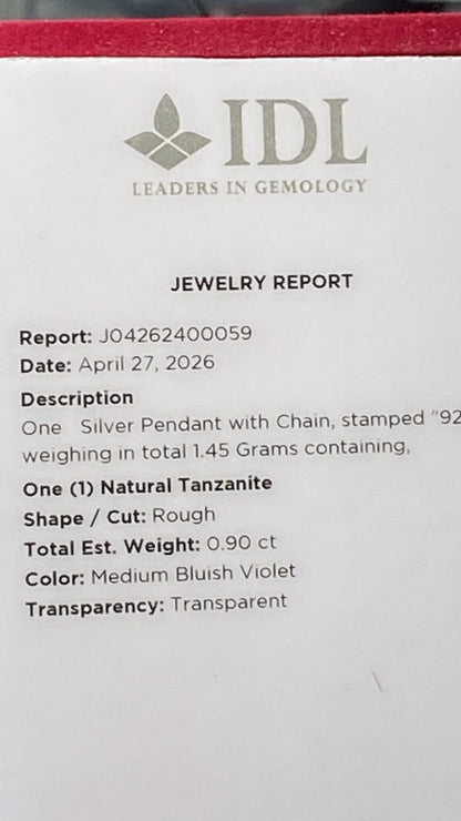 Tanzanite Pendant 0.90 cts