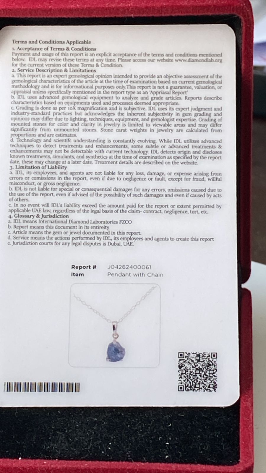 Tanzanite Pendant 1.21 cts