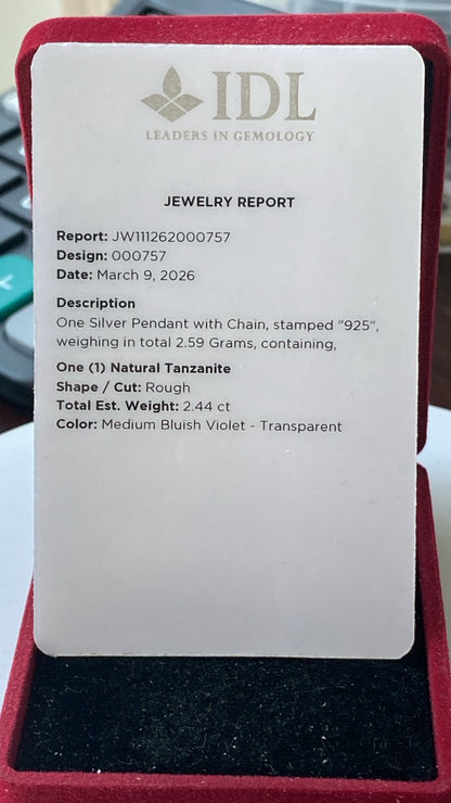 Tanzanite Pendant 2.44 cts