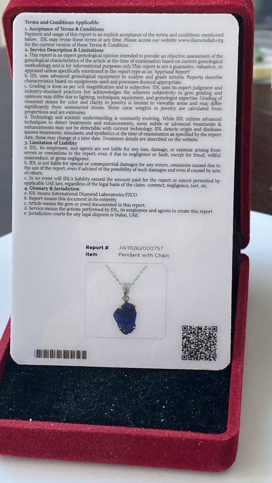 Tanzanite Pendant 2.44 cts