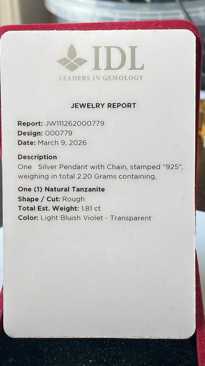 Tanzanite Pendant 1.81 cts