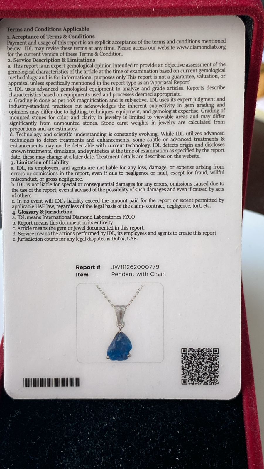 Tanzanite Pendant 1.81 cts