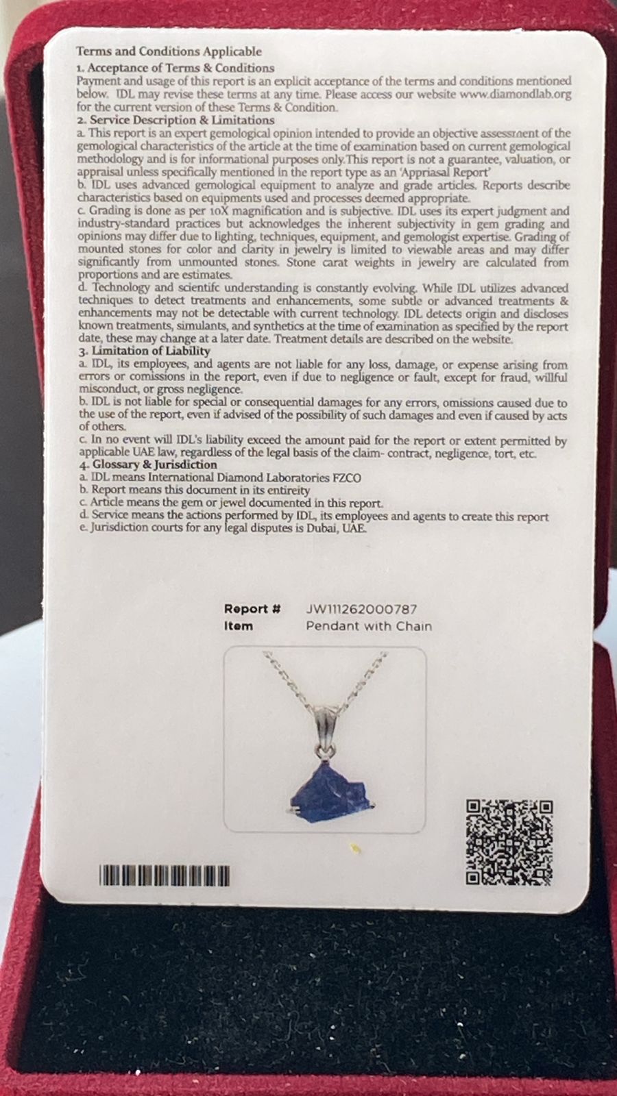 Tanzanite Pendant 2.13 cts