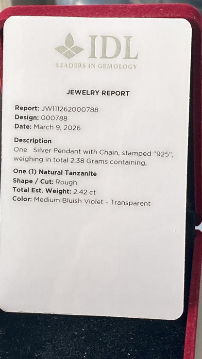Tanzanite Pendant 2.42 cts