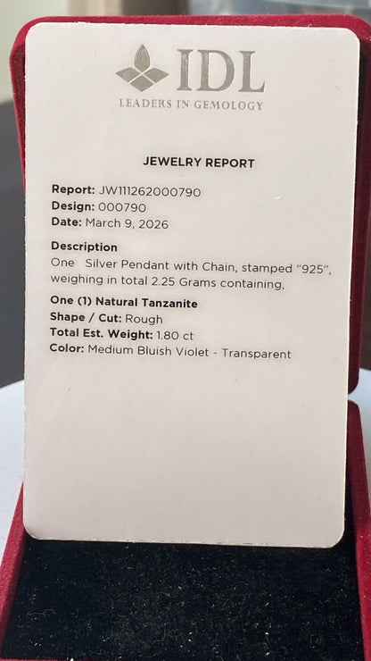 Tanzanite Pendant 1.80 cts