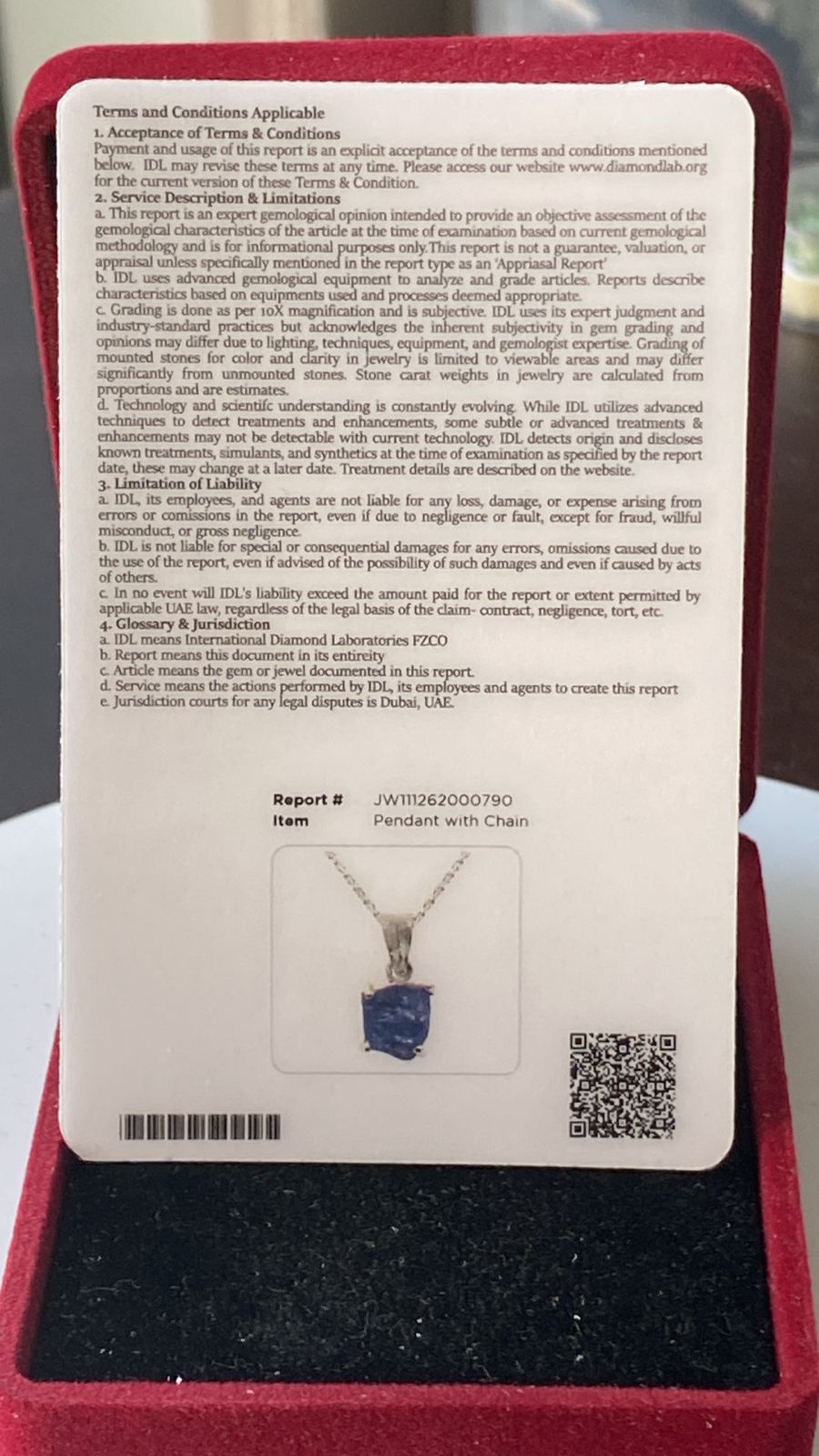 Tanzanite Pendant 1.80 cts