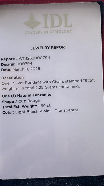 Tanzanite Pendant 1.69 cts