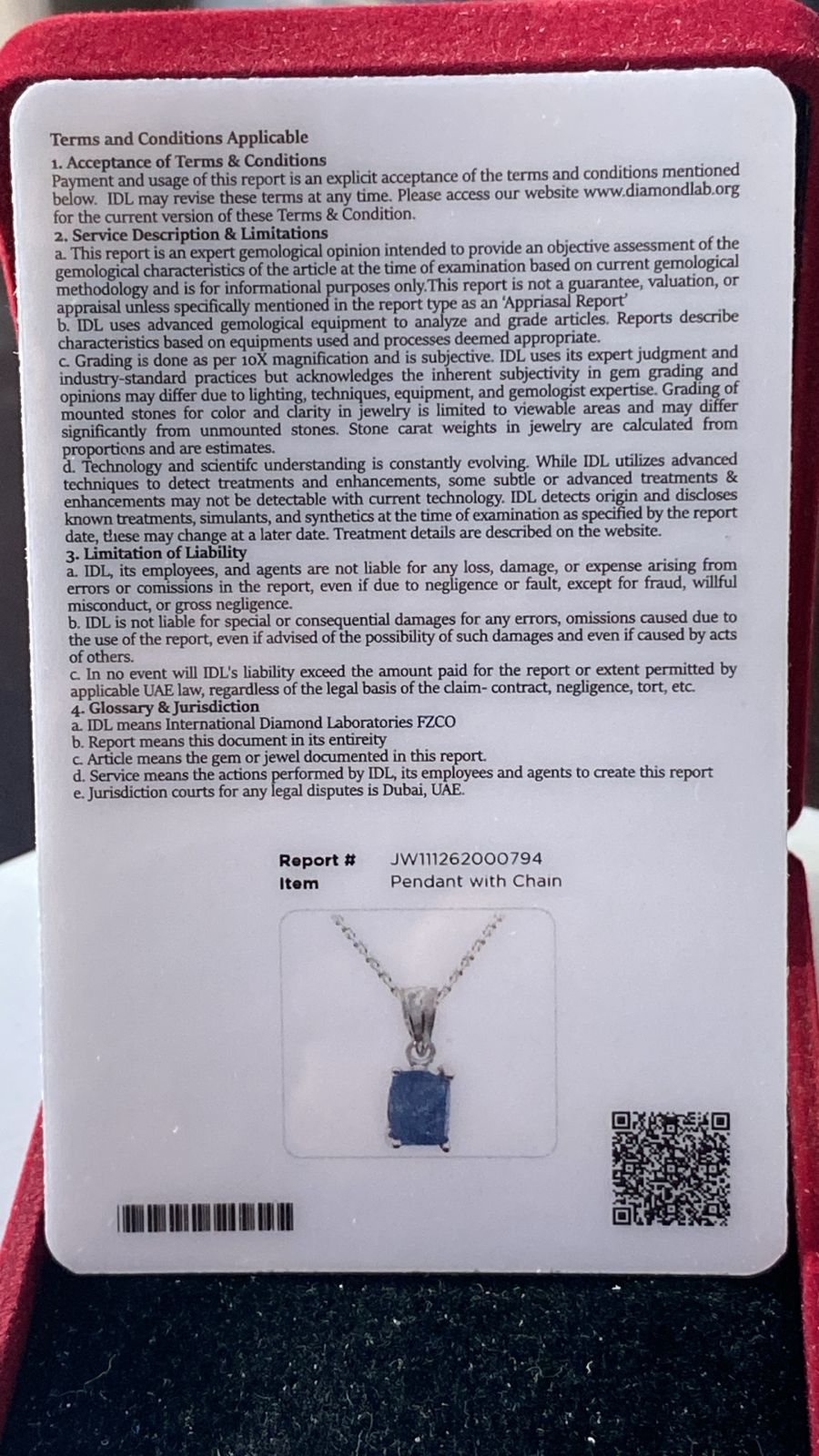 Tanzanite Pendant 1.69 cts