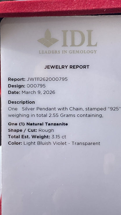 Tanzanite Pendant 3.15 cts