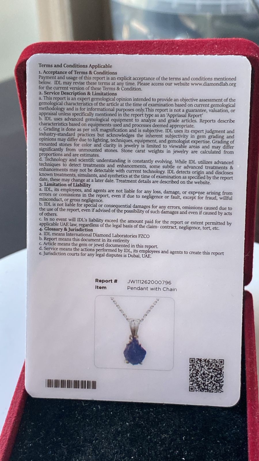 Tanzanite Pendant 1.85 cts