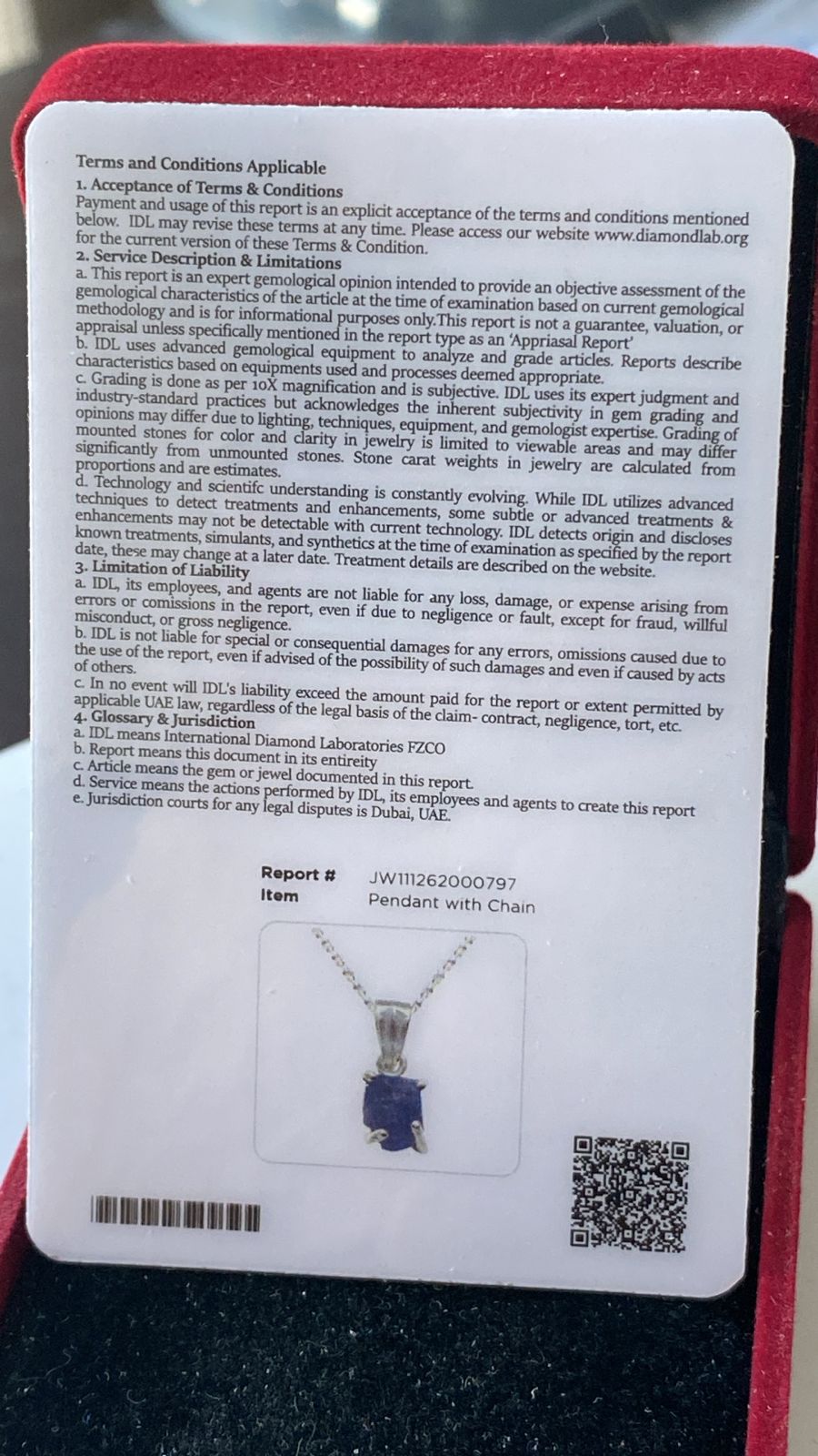 Tanzanite Pendant 1.23 cts