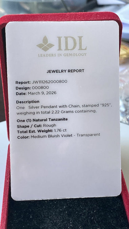 Tanzanite Pendant 1.76 cts.
