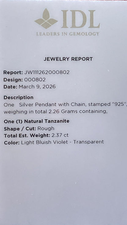 Tanzanite Pendant 2.37 cts