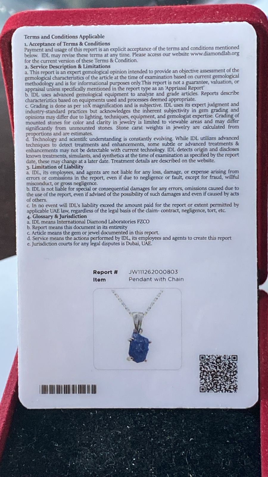 Tanzanite Pendant 2.11 cts