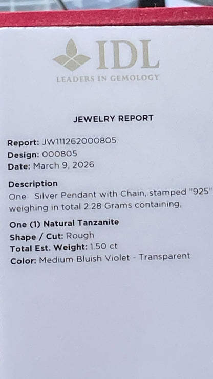 Tanzanite Pendant 1.50 cts