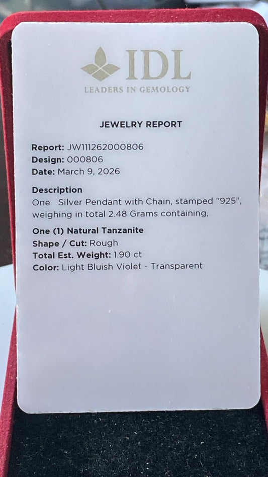 Tanzanite Pendant 1.90 cts