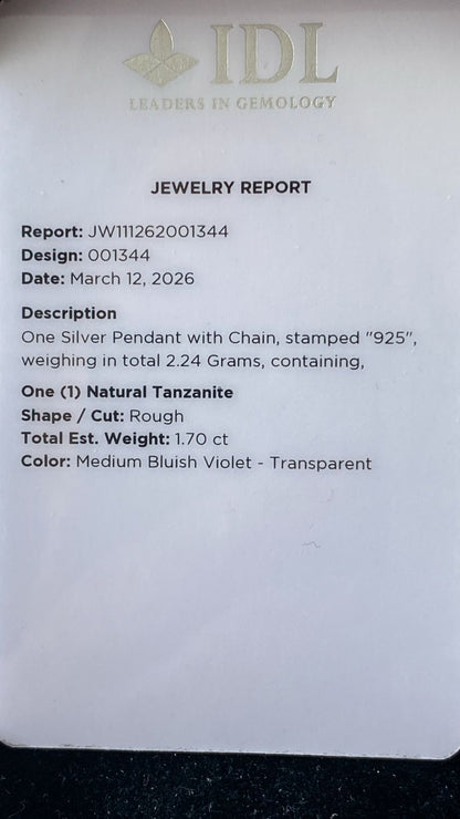 Tanzanite Pendant 1.70 cts