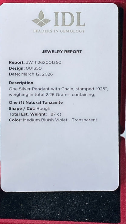 Tanzanite Pendant 1.87 cts