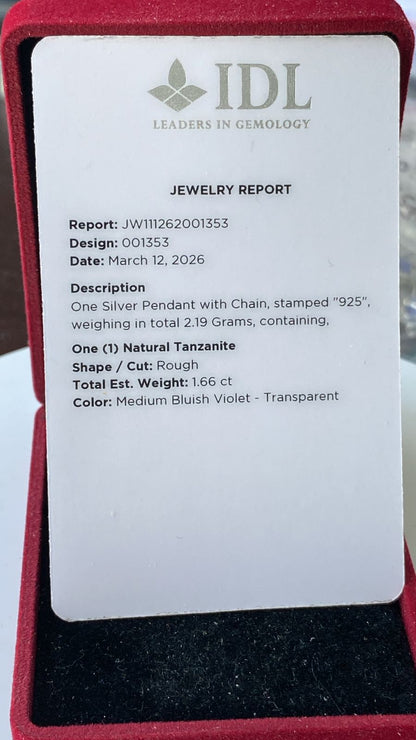 Tanzanite Pendant 1.66 cts