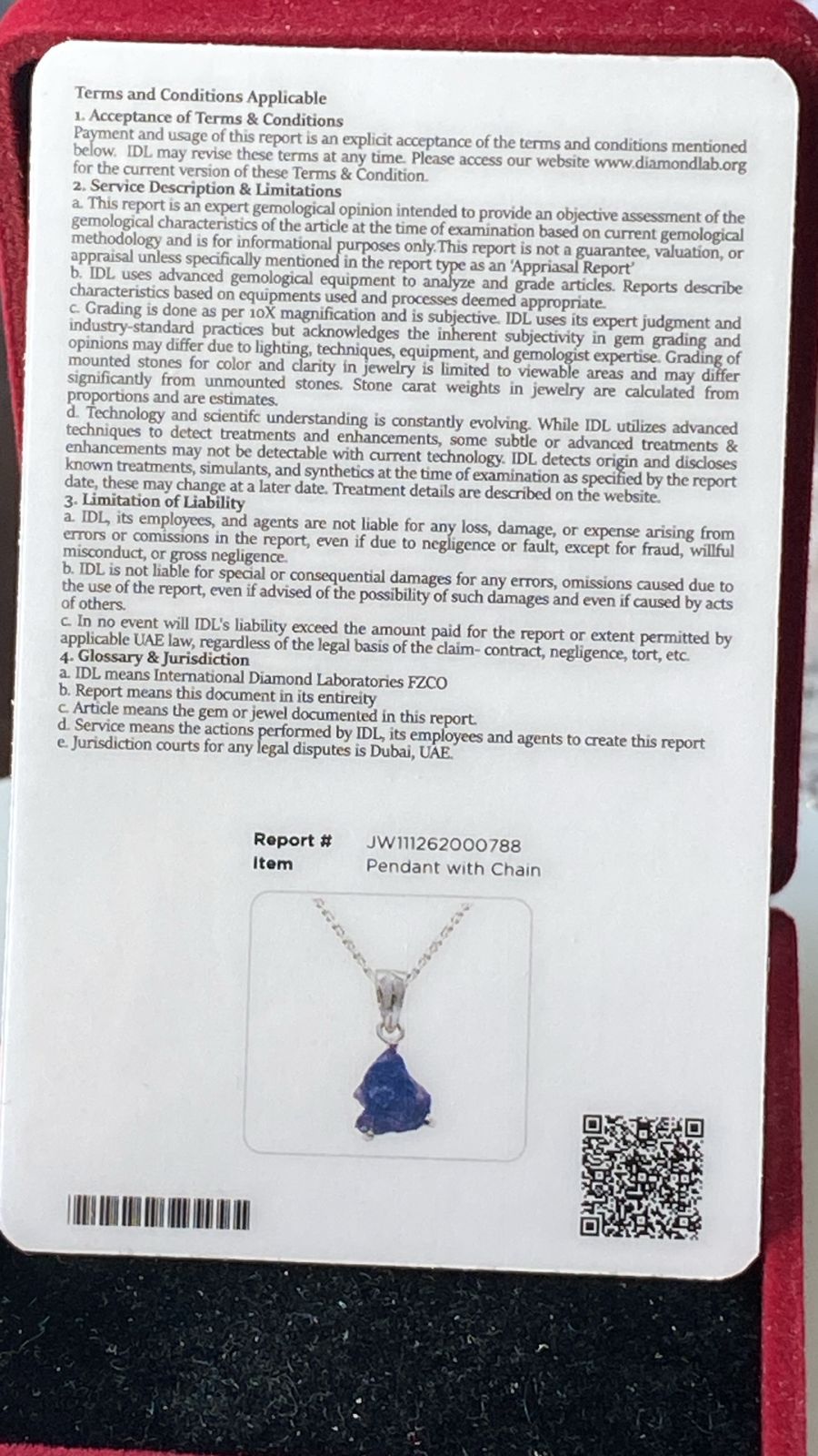 Tanzanite Pendant 2.42 cts