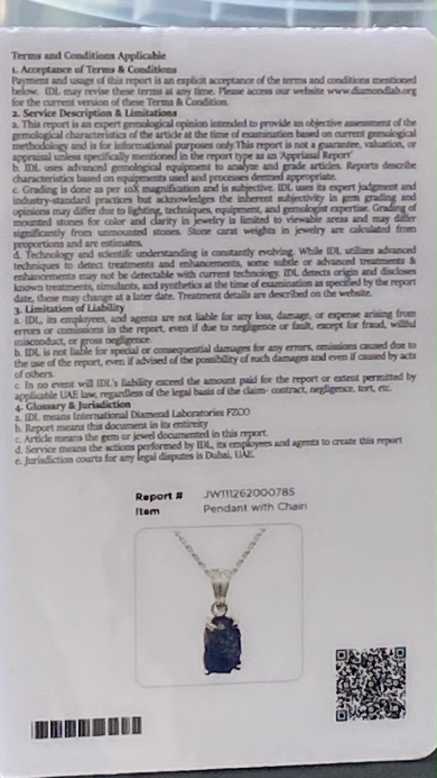 Raw Tanzanite Pendant Certified Merelani Tanzania   2.02 cts
