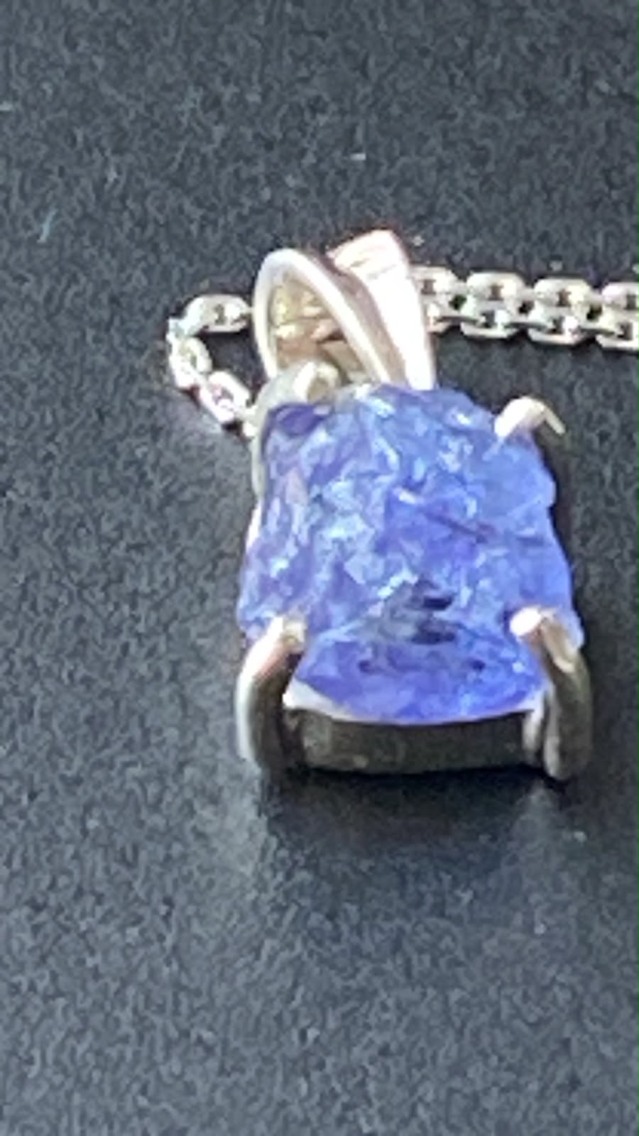 Natural Tanzanite Crystal Pendant in Sterling Silver 0.88 cts