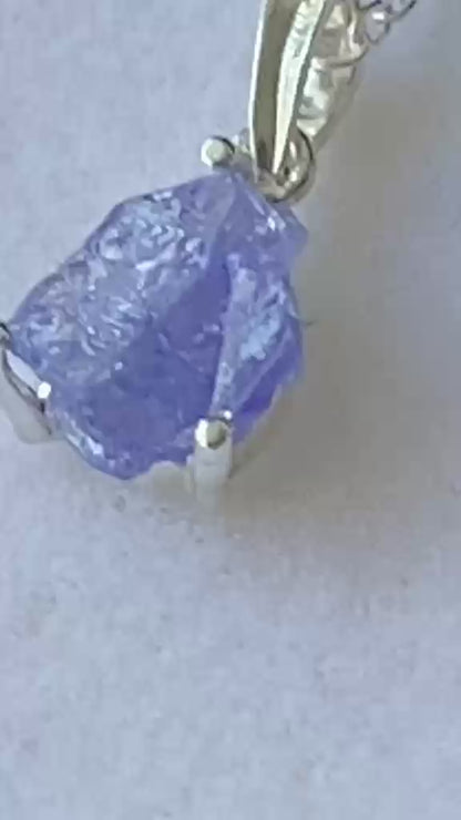 Certified Raw Tanzanite Pendant Single Origin 1.18 cts