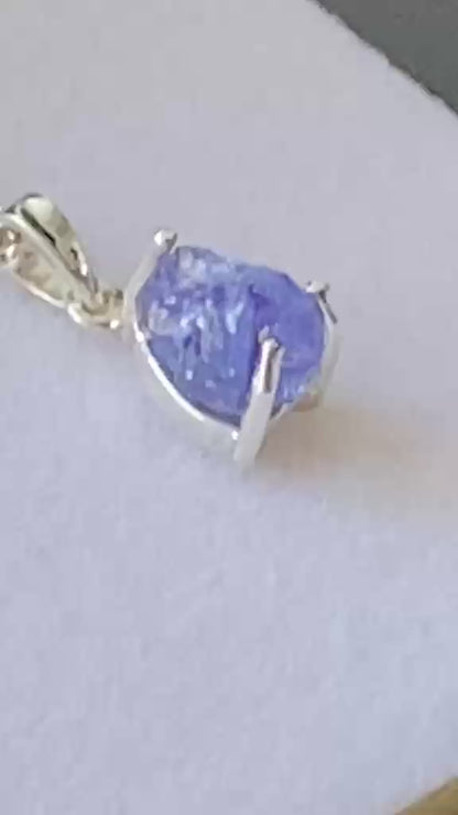 Raw Tanzanite Pendant Certified Merelani Tanzania 1.21 cts